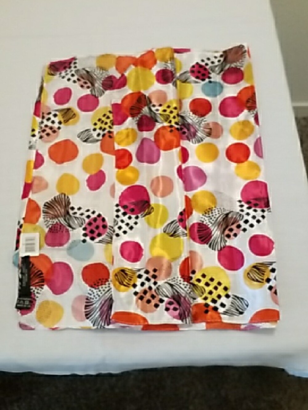 Multicolor Polka Dot Satin Scarf - Women's Fashion Wrap - Picture 2 of 2